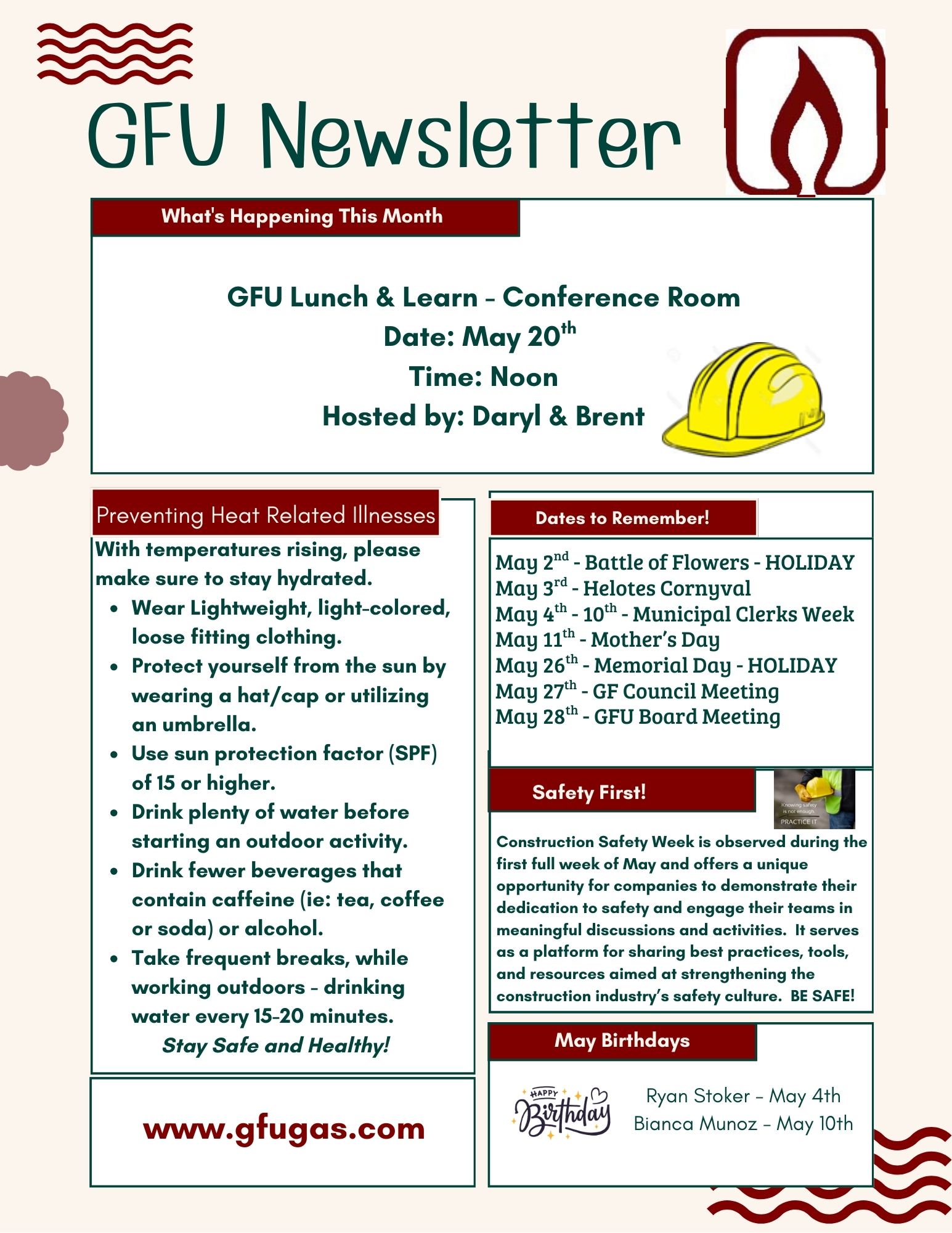 May Newsletter GFU May Newsletter